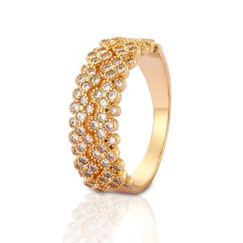 Fashion Women 18K Gold Plated Silver Stainless Steel Wedding Engagement Finger Rings Jewelry Design - Guangzhou Heng Dian Trade Co., Ltd. - China