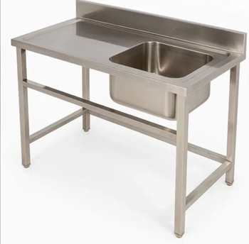 Stainless Steel Kitchen Sink Table Durability High Bowl Depth 10 in Table Height 30 in Table Size 36x24 in Sink Thickness 0.8 - B L R Engineering - India