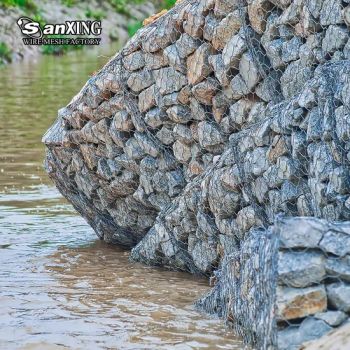10FT Hexagonal Woven Mesh Roll Gabion Fence Custom Size Stone Retaining Wall Material Galvanized Iron Wire Certification ISO9001:2008 - Anping Sanxing Wire Mesh Factory - China