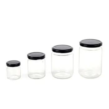 Storage Bottle for Wholesale, 200ml 350ml Pickled Vegetable Jar and 500ml in Round Salad Cans with Black Metal Lid - Zibo Chuangxinzhe International Trade Co., Ltd - China