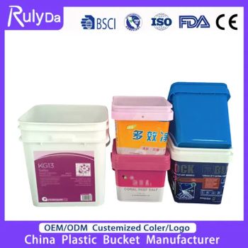Wholesale Customize Logo 5 Gallon Square Transparent Plastic Paint Bucket with Lid - Qingdao Rulyda Plastic Manufacture Co., Ltd. - China