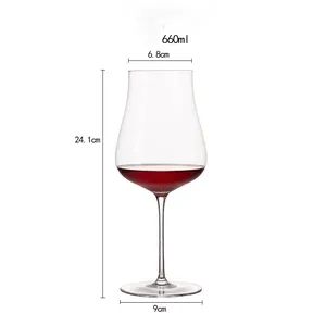 Hot Sale Classic Unique Custom Logo Creative Concave Bottom Long Stem Crystal Artificially Blowed Large Vintage Red Wine Glasses Glass Goblets - Ningbo Yuheng Medical Equipment Company Ltd - China