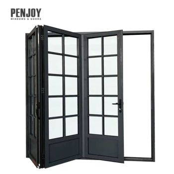 Penjoy Exterior Patio Balcony Doors Customized Aluminum Glass Bi-Folding According Sliding Door - Hebei Penjoy Windows Doors Co., Ltd - China