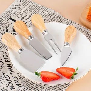 4 Piece Cheese Knives Set with Wooden Handle Size Small Origin China Packaging Set Trademark no brand Model NO. OFFL2021 - Suzhou Offer Gifts Co., Ltd. - China
