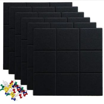 Black Color Large Cork Board Felt Board Tiles for Walls with 30 Push Pins, 11.8"X11.8" Pack of 6 Pin Board Notice Boards for Home Office - Hebei Walutz Import and Export Trading Co., Ltd - China