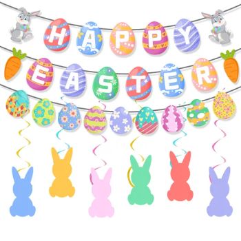 Easter Egg Theme Party Background Decorations Happy Easter Flags Banners - Quanzhou Hengze Supply Chain Management Co., Ltd. - China