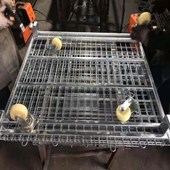 Heavy Foldable Wire Mesh Cage Stackable Wire Metal Storage Cages - Anping Cowan Wire Mesh & Machines Co., Ltd - China