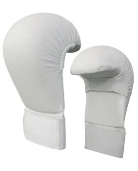 Martial Arts Equipment Wkf White Color Karate-Boxing-Mitts Gloves Boxing-Equipment Karate-Fighting-Mitts Without-Thumbed Hand-Protects Gloves - Shenyang Sinobudo Sporting Goods Co.,Ltd. - China
