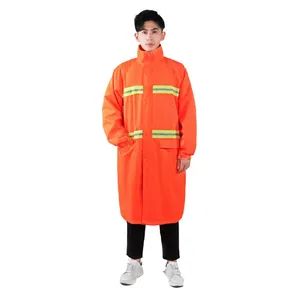 Stormproof Long-Sleeved Safety Raincoat with Reflective Strips - High-Quality Construction for Construction Site Safety Clothing - Jinjiang Kaining Import and Export Co., Ltd. - China