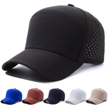 High Quality Breathable Quick Drying 6 Panel Laser Perforated Baseball Caps Sun Protection Hat Structured Mesh Trucker Hats - Market Union Co. Ltd. - China