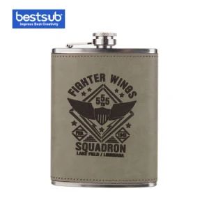 Bestsub Engraving 8oz Stainless Steel Hip Flask with PU Cover (Rawhide) - BestSub Technologies Co Limited - China