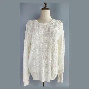 Fashion Customize Pearl Bead Decorated Women's Knit Sweater Gauge 7gg Type Sweater Season Winter Gender Women's Trademark - NINGBO RELAN IMP. & EXP. CO., LTD. - China