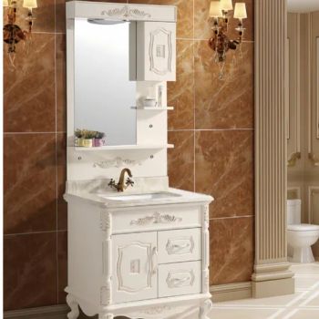 European PVC Floor Mounted Decorative Home Furniture Bathroom Cabinets Vanity Hot Sale - Hangzhou Wanpeng Sanitary Ware Co., Ltd. - China