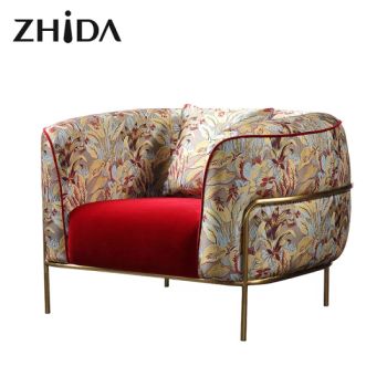 Factory Custom Home Furniture Upholstered Fabric Leisure Lounge Chair Hotel Lobby Accent Chairs Living Room Single Sofa Chair Bedroom Armchair - GUANGDONG ZHIDA FURNISHINGS INDUSTRIAL CO., LTD - China