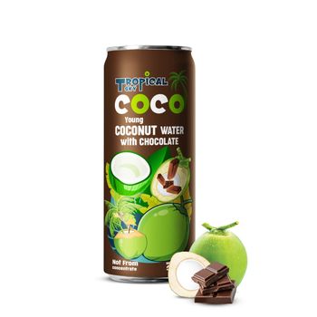 Coconut water mix Chocolate drink packing in 330ml can support free OEM/ODM service - Tropical Sky Food And Beverage Co., Ltd in Viet Nam - Vietnam