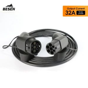 Type 2 Female to Male Plug 32 a Charging Cable Weight 4 Kg Color Black IP Grade 54 Origin China Trademark BESEN Output Current 16A - BESEN INTERNATIONAL GROUP LIMITED - China