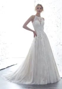 Sheer Lace Bridal Gowns Sleeveless Beach Wedding Dresses Z5039 - Suzhou Leader Apparel Co., Ltd. - China