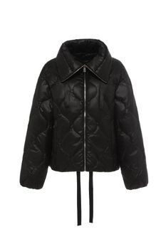 Women's Fashion Quilted Short Down Jacket - Adjustable Drawstring Hem - Wenzhou Baheng Clothing Co., Ltd. - China