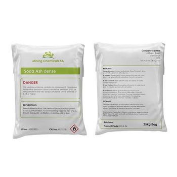 Soda Ash dense Odour Odourless Grade Technical Weight (kg) 106.00 Chemical Code Che-s Signal Word Warning Cas Number 497-19-8 - Lawana and Sons Supplies - South Africa