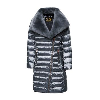 Women's Premium Mid-Length Down Coat - Oversized Faux Fur Collar - Wenzhou Baheng Clothing Co., Ltd. - China