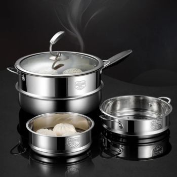 Stainless Steel Food Steamers Multi-Function with Double Handle by Goodseller - Good Seller Co., Ltd. - China