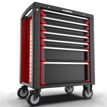 Kinbox 185PCS Other Hand Tools Kit 7 Drawer Red Black 67/71kg DIN 125x30mm Ball Bearing Slide Central Lock - Ningbo Kinbox Tools Technology Co., Ltd. - China
