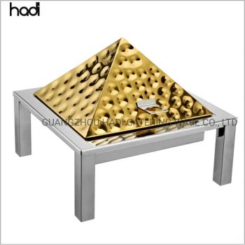 Other Hotel & Restaurant Supplies Commercial Chafing Dishes Wedding Party 6L Big Hammered Saudi Design Banquet Gold Warmer Chafer Buffet Pyramid Chaffing Dish - GUANGZHOU HADI CATERING WARE CO., LTD - China