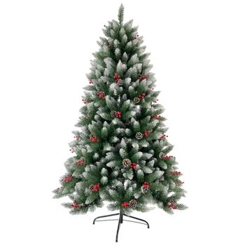 2025 Hot Sale Customized Christmas Tree PVC Tree with White Sharp Tips and Red Berries for Home Holiday Christmas Decoration - Shaoxing Yuejin Arts & Crafts Co., Ltd. - China