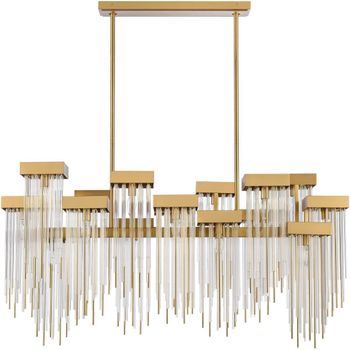 Zeev Lighting Dining Kitchen Room Waterfall Chandelier Aged Brass - Gadgets LLC - United States