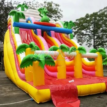 Playground Palm Tree Yellow Inflatable Bouncy Castles Slide for Outdoor - Yudu Ace Air Art Co., Ltd - China
