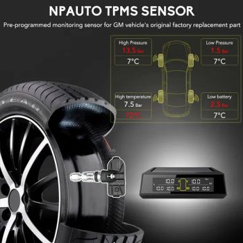 Car TPMS Digital Solar Power Car Tire Pressure Monitoring System Sensor with 6 Sensors USB Auto Security Alarm Tool for Truck Bus - Shenzhen KangTong Technology Co., Ltd. - China