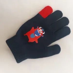 New Kids Cute Cartoon Knitted Stretch Mittens Multi-Color Soft Warm Gloves - Jurong Yuanfeng Industries Ltd. - China