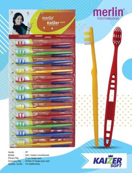 Merlin Toothbrush Bristle Type Soft And Hard Variants Handle Material High-grade Polypropylene Manufacturing Technology German Technology - MERLIN DENTIFRICES PVT LTD - India