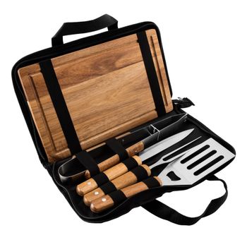 Bbq grill set - similar model Fork Length 29cm Knife Length 29cm Tong Length 31.5cm Spatula Size 29*7cm Cutting Board Size - NINGBO YUHENG INDUSTRY AND TRADE CO., LTD - China