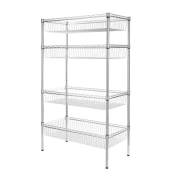 5 Layers for Grocery Storage Mobile Chrome Wire Grid Baskets Shelving - Dongguan Simply Metal Products Co., Ltd. - China