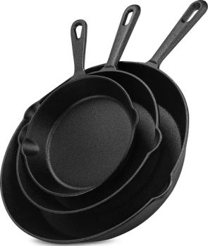 Fry Pans-Pre-Seasoned Skillet 3-Piece Nonstick 6 to 10 Inch Cast Iron-Pan Set - GOOD SELLER CO., LTD - China