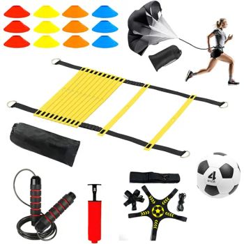 Wholesale Agility Training Ladder, Football Training Equipment Set, 4 Agility Hurdles, 20 Feet12 Rungs Speed Ladder, 12 Disc Cones, Resistance Parachute - Nanjing Allshing Trade Company Limited - China