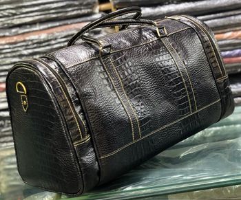 Premium Genuine Leather Crocodile Embossed Duffle Travel Bag - Velmont Leather - Pakistan