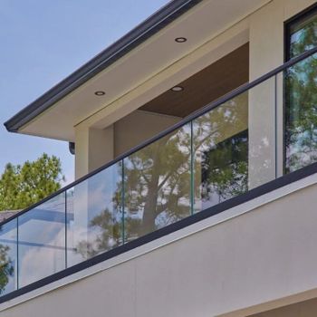 Aluminium Profile Glass Railing, 10 mm Finish Anodized Material Aluminium Application Balcony Glass Type Laminated Glass Thickness 10 - Trident Metal Solution - India