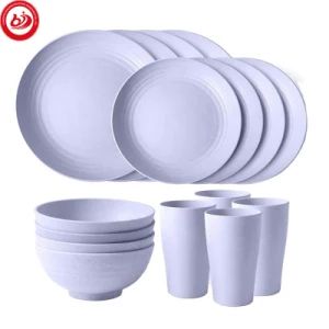 Wholesale Dessert Wheat Straw Plates Food Tray Cereal Bowls Cups Dipping Sauce Dishes Tableware Set Restaurant Dinnerware Set - Chaozhou Binjiang Industrial Investment Co., Ltd. - China