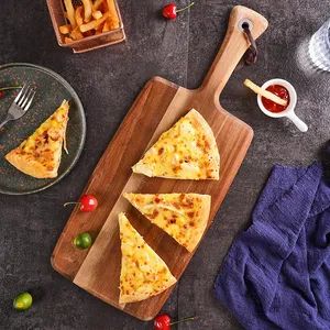 Customized Acacia Wood Cutting Board Solid Western-Style Square Cheese Pizza Board for Chopping Bread Steak Wood Pizza Tools - Yangjiang Gelaiya Industry & Trade Co., LTD - China