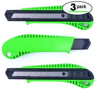 Box Cutter Utility Knife (3 PACK) - Premium Grade Strength - Retractable Snap off Blades - Perfect Hobby Knife for Cutting Cardboard, Boxes, and More! - Jiangsu Goldmoon Industry Co., Ltd. - China