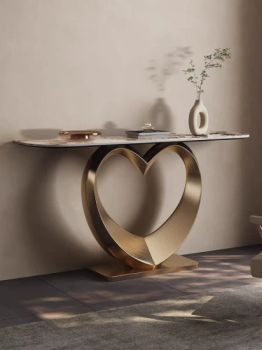 Nova Modern Luxury Hotel Hallway Table Mesas De Entrance Home Furniture Gold Metal Frame Console Tables - Guangdong Nova Furniture Co., Limited - China