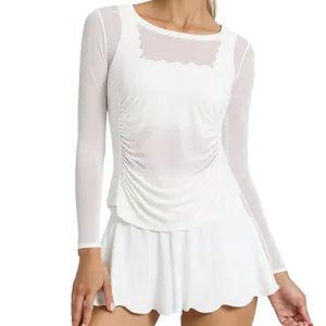 Yoga Set Activewear Tennis Wear Long Sleeves Tennis Wear Skirt Outfit Tennis Pleated Athletic Skirts Training Gym Sportswear Set - Hangzhou Yuanzhe Clothing Technology Co., Ltd. - China