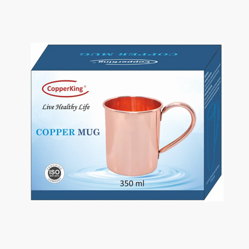 CopperKing Pure Copper Mug 350ml Size 350 ml Design Plain Color Copper Type Copper Mug Brand CopperKing Shape - CopperKing Homee India Private Limited - India