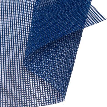 250GSM Blue PVC Coated Polyester Mesh Fabric Type Tarpaulin Width up to 5.1m HS Code 59031090 Model NO. UND-CMF Trademark - HAINING UNEED INDUSTRIAL MATERIAL CO., LTD. - China