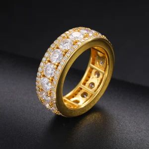 Fine Jewelry Wedding Engagement Ring 925 Sterling Silver Vvs D Color Moissanite Diamond Men 18K Gold Eternity Band Rings - Dianzi Jewelry Manufacture Co., Ltd - China