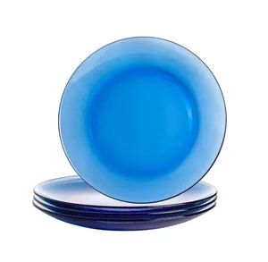 Glass Dinner Plates, Blue Cobalt Transparent Glass Eating Plates, Circular Dinnerware for Salad, Bread, Dinner - Qingdao Simpassic Import and Export Co., Ltd. - China