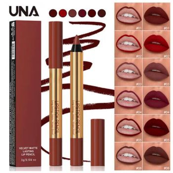 6 Colors Waterproof Lip Crayon Smooth Makeup Lip Pencils Long Lasting Matte Lip Liner - Shantou Una Cosmetics Co., Ltd - China