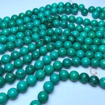Factory Wholsale Semi-Precious Gemstone Dye Turquiose Green 8mm Round Beads Loose Strand Fashion Jewelry - Furun Gems Co., Limited - China